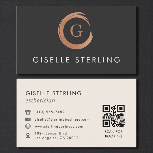 Carte De Visite QR Code Esthetician Modern Minimalist