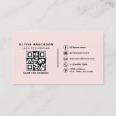 Carte De Visite QR Code Eye Lashes Technicien Typographie moderne (Dos)