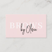 Carte De Visite QR Code Eyebrows Brows Technicien Blush Pink (Devant)