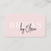 Carte De Visite QR Code Eyebrows Brows Technicien Blush Pink (Devant)