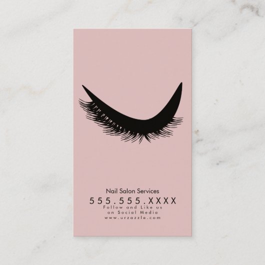 Carte De Visite QR CODE Eyelashes Parties scintillant rose goutte- (Dos)