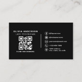 Carte De Visite QR Code Eyelashes Technicien Typographie moderne (Dos)