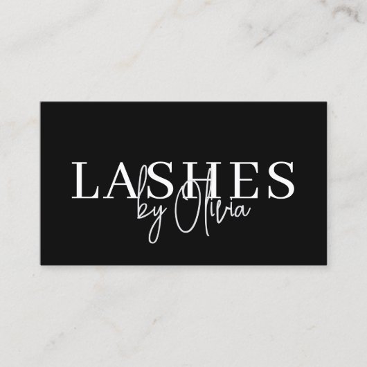 Carte De Visite QR Code Eyelashes Technicien Typographie moderne (Devant)