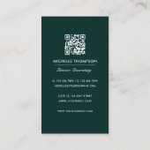 Carte de visite QR Code Femme d'Affaires Glam Chic (Dos)