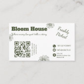 Carte de visite QR Code Fleuriste Bloom House (Devant)