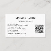 Carte De Visite QR Code Garden Designer Aquarelle Verdure (Dos)