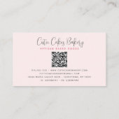 Carte De Visite QR Code Gâteau Blush Rose arroser Pâtisserie Chef  (Dos)