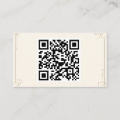 Carte de visite QR Code géométrique crème minimali (Dos)