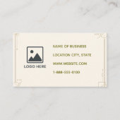 Carte de visite QR Code géométrique crème minimali (Devant)