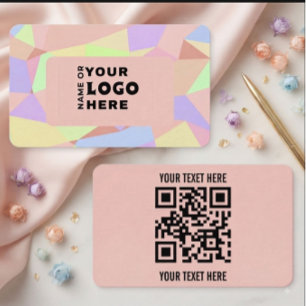 Carte de visite QR Code Géométrique Pastel Moderne