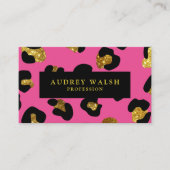 Carte De Visite QR CODE Glam Parties scintillant Gold Fuchsia Empr (Devant)