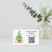 Carte De Visite QR Code Gnome Maison Boulangerie Blanc (Debout devant)