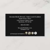 Carte De Visite QR Code Gnome Maison Boulangerie Noir (Dos)