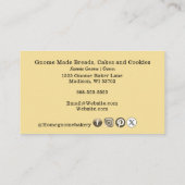 Carte De Visite QR Code Gnome Ville natale Boulangerie jaune clair (Dos)