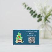 Carte De Visite QR Code Gnome Ville natale Boulangerie Océan Bleu (Debout devant)