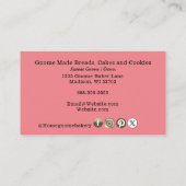 Carte De Visite QR Code Gnome Ville natale Boulangerie rose (Dos)