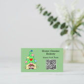Carte De Visite QR Code Gnome Ville natale Boulangerie Saga Vert (Debout devant)