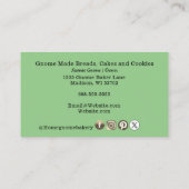 Carte De Visite QR Code Gnome Ville natale Boulangerie Saga Vert (Dos)