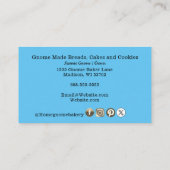 Carte De Visite QR Code Gnome Ville natale Boulangerie Sky Blue (Dos)