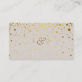 Carte De Visite QR Code Gold Confetti Site Mariage en cuir (Dos)