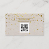 Carte De Visite QR Code Gold Confetti Site Mariage en cuir (Devant)