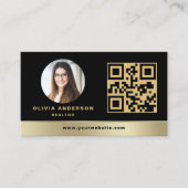 Carte De Visite QR Code Gold House Noir Réalisateur immobilier (Devant)