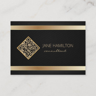 Carte De Visite QR Code Gold Modern Consultant
