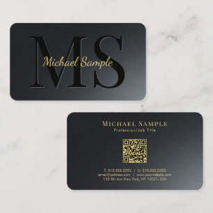 Carte De Visite QR Code Gold Texte Arrondi Coin Luxueux