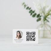 Carte De Visite QR Code Gray Photo (Debout devant)