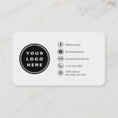 Carte De Visite QR Code Gray Photo (Dos)