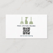 Carte De Visite QR Code Green Eco House Services de nettoyage (Dos)