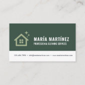 Carte De Visite QR Code Green Eco House Services de nettoyage (Devant)