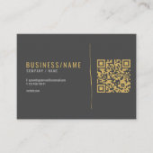 Carte de visite QR code gris et or (Devant)