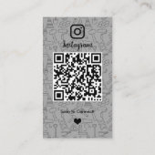 Carte de visite QR Code gris Instagram Constructio (Dos)
