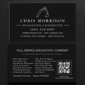 Carte De Visite QR Code Heavy Equipment Excavation Operator 