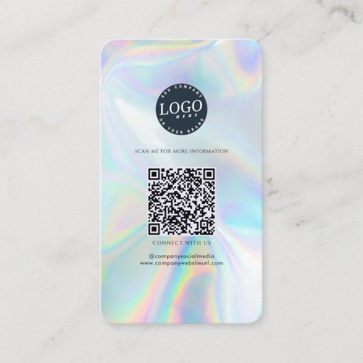 Carte De Visite QR Code Holographique Médias sociaux et site Web (Devant)