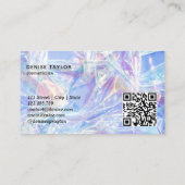 Carte De Visite QR Code holographique ongles salon femme main ongl (Dos)
