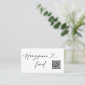 Carte De Visite QR Code Honeymoon Request Wedding Enclosure Card (Debout devant)