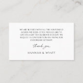 Carte De Visite QR Code Honeymoon Request Wedding Enclosure Card (Dos)