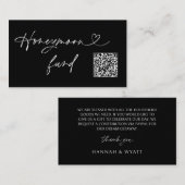 Carte De Visite QR Code Honeymoon Request Wedding Enclosure Card (Devant / Derrière)