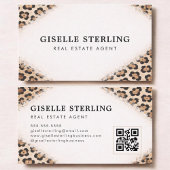 Carte de visite QR Code Impression léopard Guépard