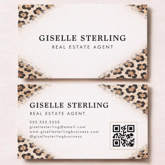 Carte de visite QR Code Impression léopard Guépard