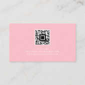 Carte De Visite QR Code initial Monogramme minimal rose moderne ch (Dos)