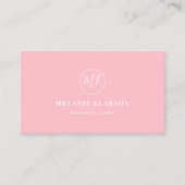 Carte De Visite QR Code initial Monogramme minimal rose moderne ch (Devant)