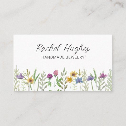 Carte De Visite QR Code Jeweler Floral (Devant)