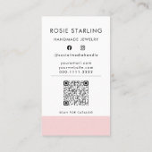 Carte De Visite QR Code Joaillerie professionnelle jolie rose Vert (Dos)