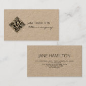Carte De Visite QR Code Kraft Modern Professional (Devant / Derrière)