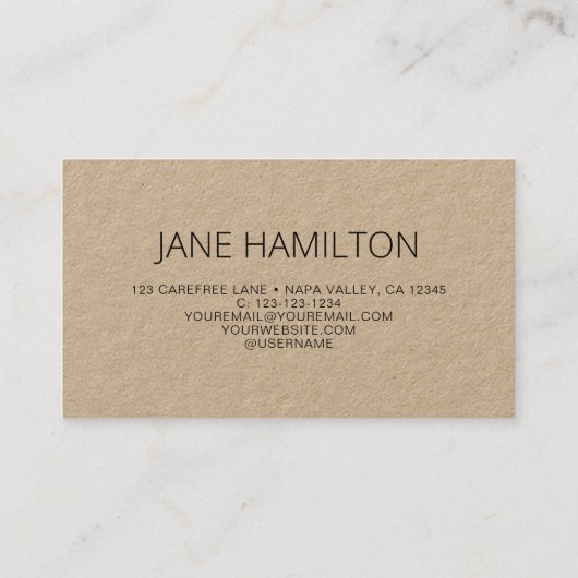 Carte De Visite QR Code Kraft Modern Professional (Dos)