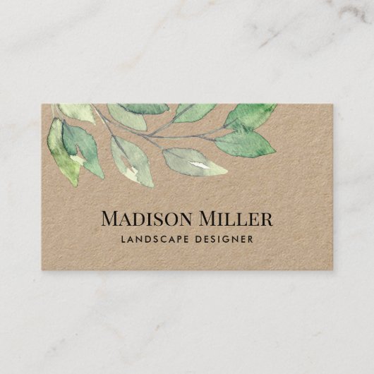 Carte De Visite QR Code Landscape Designer Greenery  (Devant)