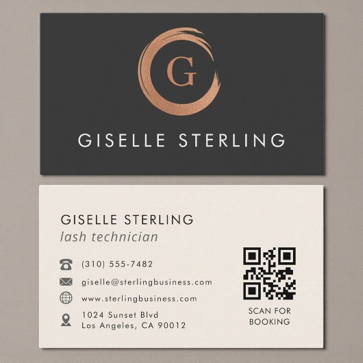 Carte De Visite QR Code Lash Technician Modern Minimalist